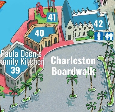 Paula Deen's Family Kitchen Map Location at Broadway at the Beach