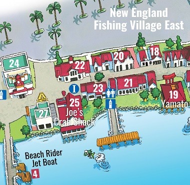 Joe's Crab Shack Map Location at Broadway at the Beach